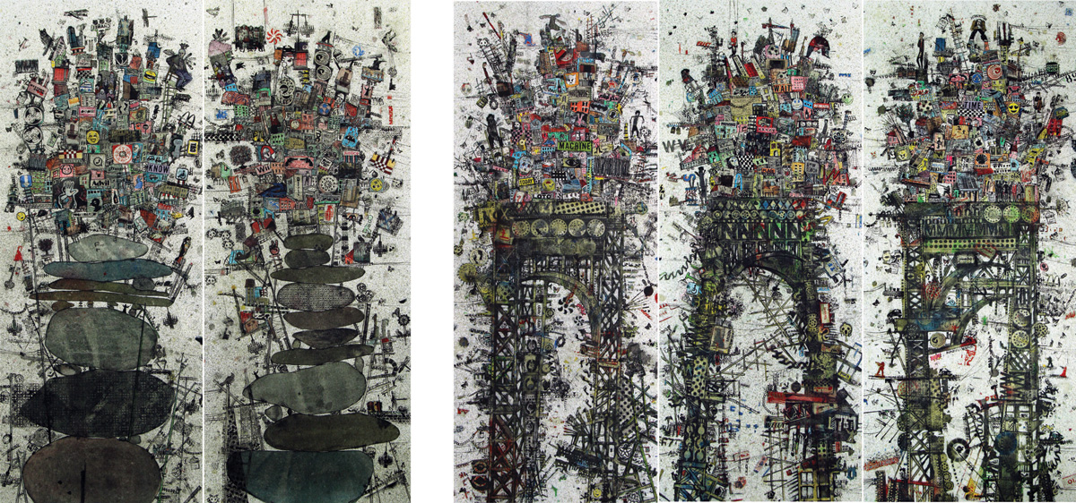 Richochet #1 & #2, Wood and Clay will wash away, Bricks and Mortar will not stay, Iron and Steel will bend and bow by 'Zena Assi'